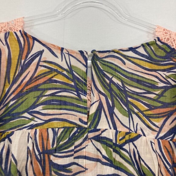 New Zac & Rachel XL Colorful Lace Detail Square Neck Cottgecore Feminine Blouse - Picture 9 of 10